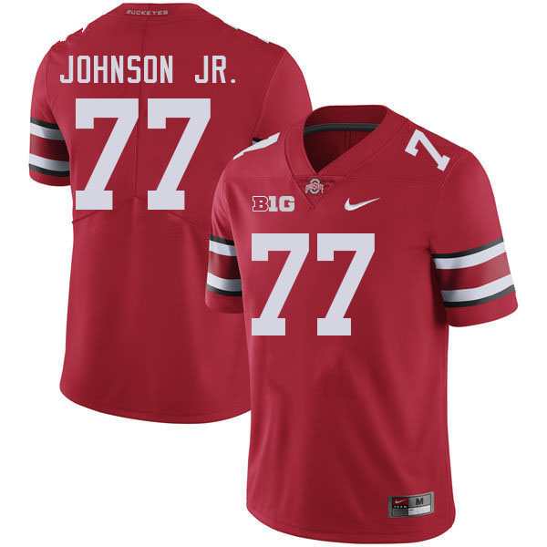 #77 Paris Johnson Jr. Ohio State Buckeyes Jerseys Football Stitched-Red